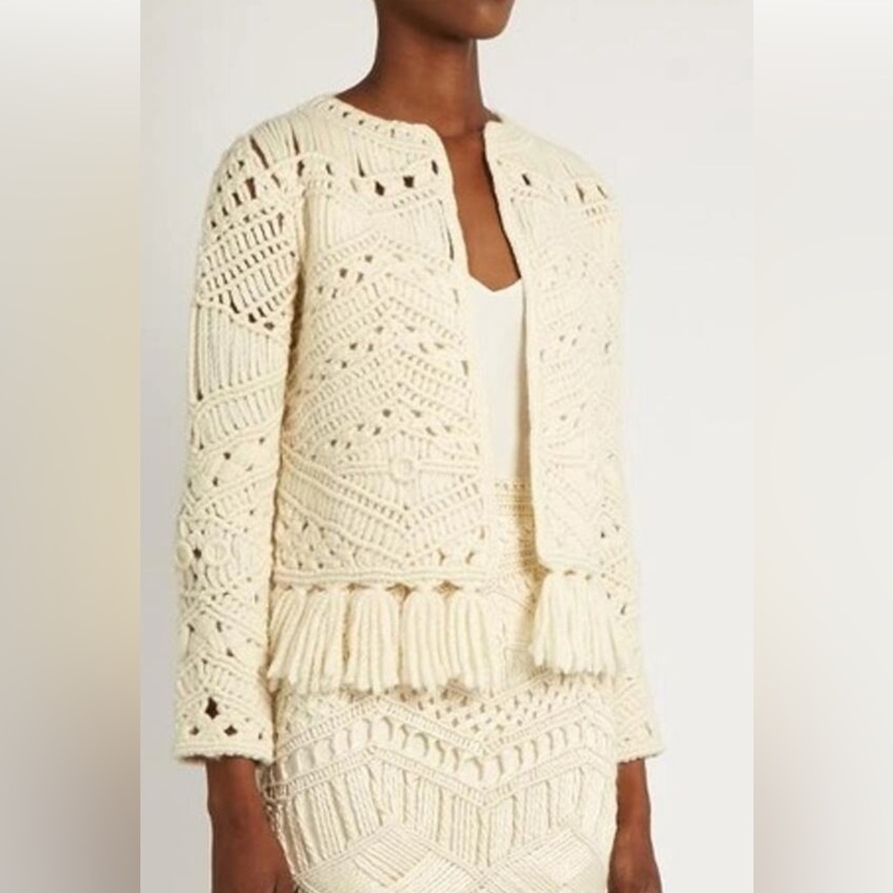 Tabula Rasa Wool Crocheted Cardigan - Picture 2 of 9